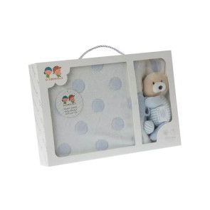 GAMBERRITOS Одеяло с играчка/чесалка СИНЬО