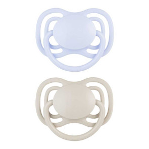 CANPOL Силиконови симетрични залъгалки 2 бр. 6-18м NUDE СИНЯ