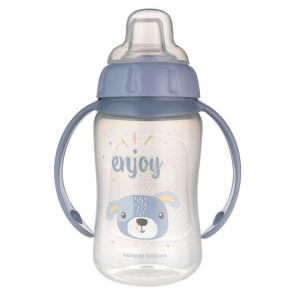 CANPOL Чаша със силиконов накрайник 320мл 6+м СИНЯ