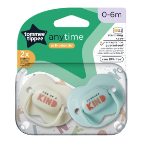 TOMMEE TIPPEE Ортодонтични залъгалки 0-6м. ANYTIME Синя/Бежова