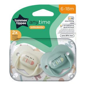 TOMMEE TIPPEE Ортодонтични залъгалки 6-18м. ANYTIME Бежова