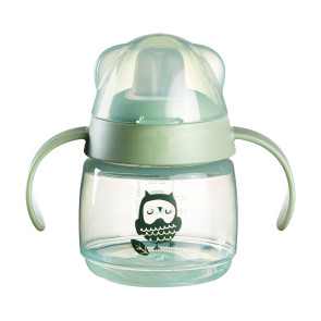 TOMMEE TIPPEE Неразливаща се чаша с мек накрайник 150мл. SOFT SPOUT BACSHIELD ЗЕЛЕНА/БУХАЛ