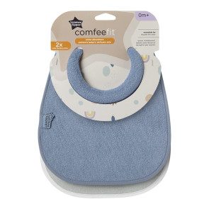 TOMMEE TIPPEE Двустранен текстилен син лигавник 0+м.