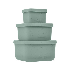 KIKKA BOO К-кт кутии за храна 3 бр. PLATINUM SILICONE SAGE