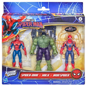 HASBRO Spider-Man Нов ден Комплект 3 бр фигури с аксесоари Спайдърмен и Хълк