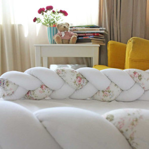 BLOSSOM Плетен обиколник 330 см БЯЛ С ЦВЕТЯ