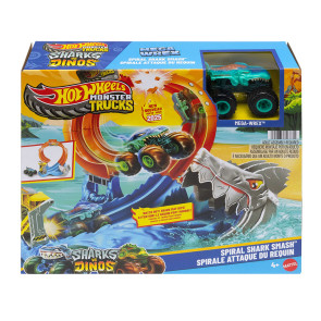 Hot Wheels® Monster Trucks Чудовищен лупинг с акула и бъги Spiral Shark Smash