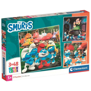 CLEMENTONI 3X48 ч. Пъзел The Smurfs