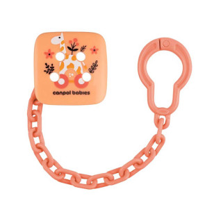 CANPOL Клипс за залъгалка с верижка TOYS РОЗОВ
