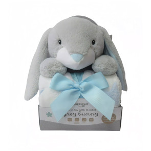 FREEON FREE2PLAY Одеяло 75х90 см + играчка ЗАЙЧЕ СИНЬО