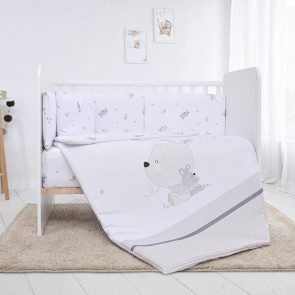 LORELLI Classic Сет от 7 части за легло 60/120 см. SMILE LITLE RABBITS СИВ