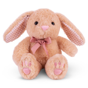 AMEK Плюшен бежов заек с панделка