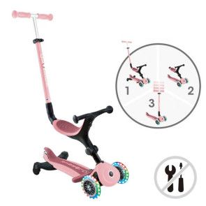 GLOBBER Тротинетка 5в1 GO UP ACTIVE LIGHTS 360 РОЗОВА