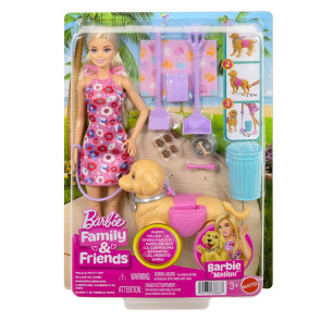BARBIE FAMILY & FRIENDS Комплект За Игра с Кукла и Акащо Кученце