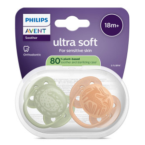 AVENT Силиконови залъгалки 2 бр. 18+ м. ULTRA SOFT СЪРНА/ГЪСКА
