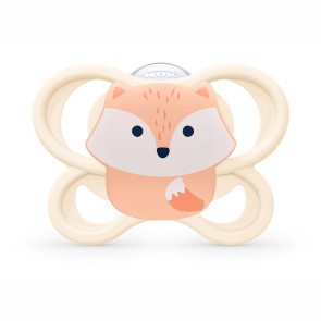 NUK PM Залъгалка силикон + кутийка 0-6 м 1 бр. AIR ЛИСИЦА