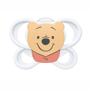 NUK PM Залъгалка силикон + кутийка 0-6 м 1 бр. AIR МЕЧО ПУХ БЯЛА