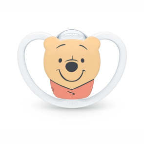 NUK PM Залъгалка силикон + кутийка 6-18 м 1 бр. AIR МЕЧО ПУХ БЯЛА