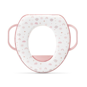 LORELLI Classic Мека седалка за тоалетна чиния с дръжки PLANETS PINK