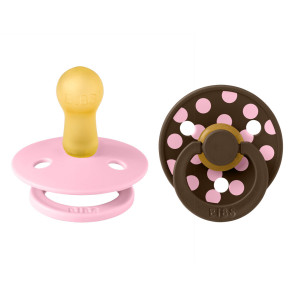 BIBS Залъгалки 2 бр. каучук 6-18 м. COLOUR STUDIO POLKA PINK/MOCHA