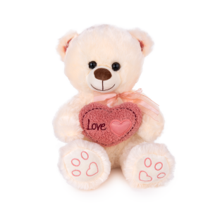 AMEK Бежово Мече със сърце 30см.