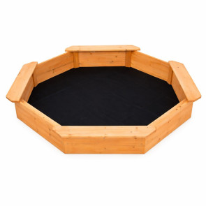 GINGER HOME Дървен пясъчник с 4 седалки 134,5х134,5х19,5 см.