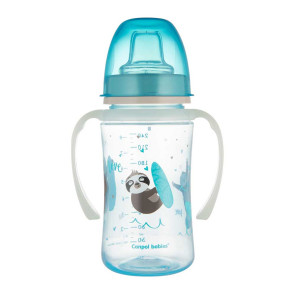 CANPOL Чаша със силиконов накрайник 240 мл 6+м СИНЯ