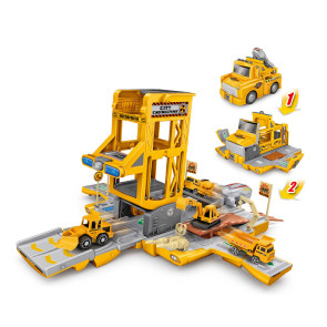Камион Race Track със строителна площадка, изстрелвачка и 2 колички