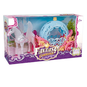 Каляска за кукли с ходещ кон пегас Fantasy Carriage