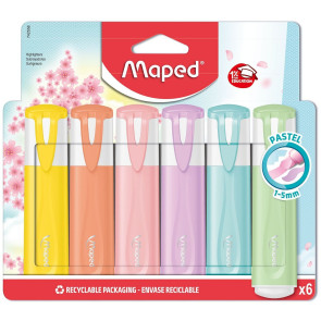 Maped Текст маркери пастел 6 цвята