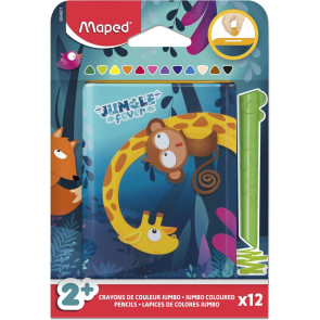 Maped Jungle Fever Цветни моливи Infinity 12 броя, с касичка