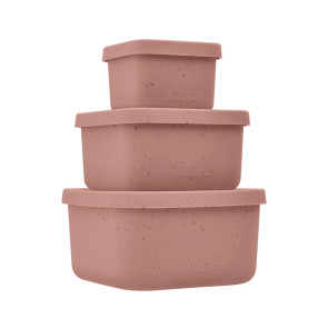 KIKKA BOO К-кт кутии за храна 3 бр. PLATINUM SILICONE BLUSH