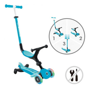GLOBBER Тротинетка 5в1 GO UP ACTIVE LIGHTS 360 AQUA