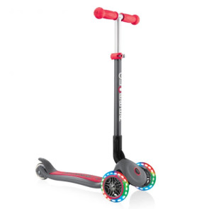 GLOBBER Тротинетка PRIMO FOLDABLE LIGHTS GREY/RED