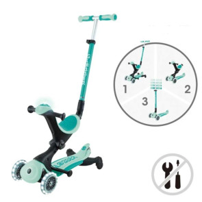 GLOBBER Тротинетка 5в1 GO UP DELUXE LIGHTS 360 PASTEL MINT