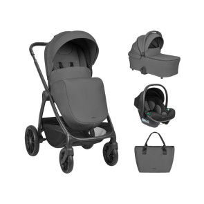 KIKKA BOO Комбинирана количка 3в1 MODENA DARK GREY