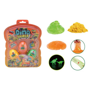JT Dino World Яйце със Слайм и Динозавър Glow in the Dark 3 бр.