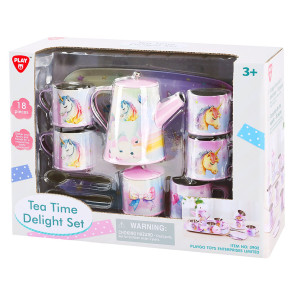 PLAYGO Сервиз за Чай с Поднос метален Еднорози
