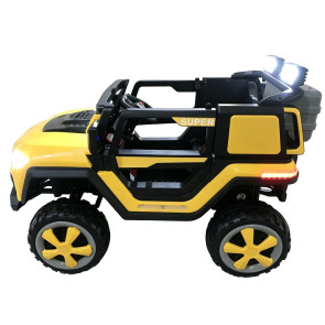 OCIE Джип Акумулаторен 12V Super с родителски контрол Сиво/Жълт