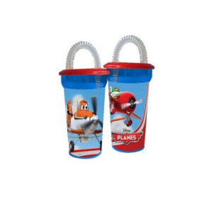 PLANES Чаша с капак и сламка