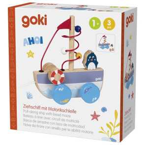 GOKI Корабче Ахой за дърпане със спирала от мъниста 