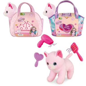 Плюшено коте в чанта и аксесоари 28см.