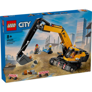 LEGO City Жълт строителен екскаватор 60420