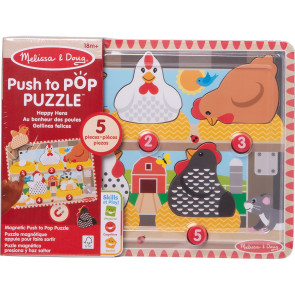 SM MELISSA AND DOUG Интерактивен Дървен Пъзел Весели Кокошки
