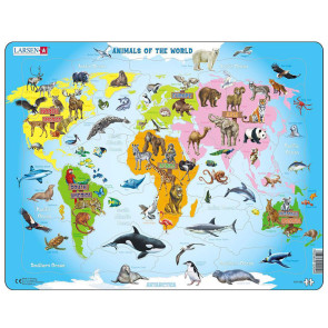 LARSEN Пъзел MAXI - Животни в света 28 части