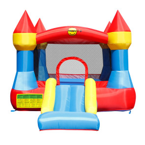 HAPPY HOP Батут замък с пързалка и помпа 365x265x215