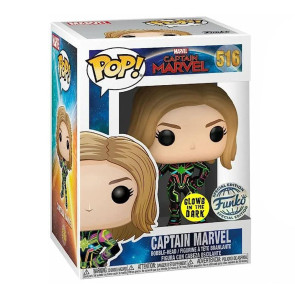Funko POP! Фигура Captain Marvel - Captain Marvel (Neon Suit) (Glows in the Dark) 516