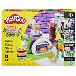 HASBRO Play-Doh TMNT комплект за пица с рязане и изстрелване
