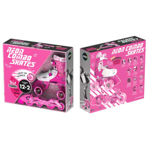 YVOLUTION Neon Combo skates Ролери 34-37 розови 2в1