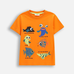 Coccodrillo Тениска Fishing club Boy Kids WC6143202FBK-006 92-122